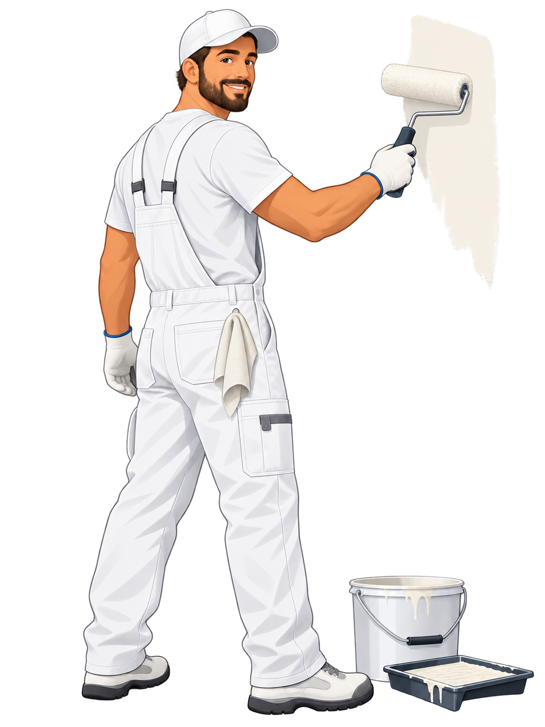 Illustration of a professional painter at work